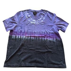 Unisex T-Shirt Size XXL Purple Tie Dye V-Neck Soft Tee Hippie Boho Party New NWT